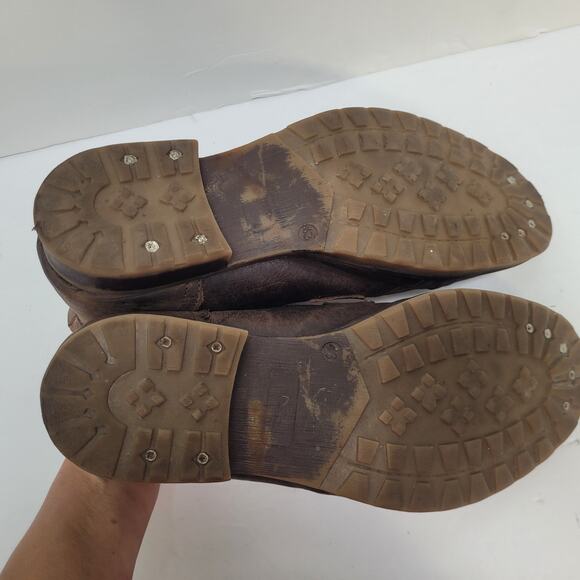 Bullboxer Brosus Mens Ankle Boots Brown Leather Lace-Up Cap Toe Distressed Sz 10 - Picture 11 of 13